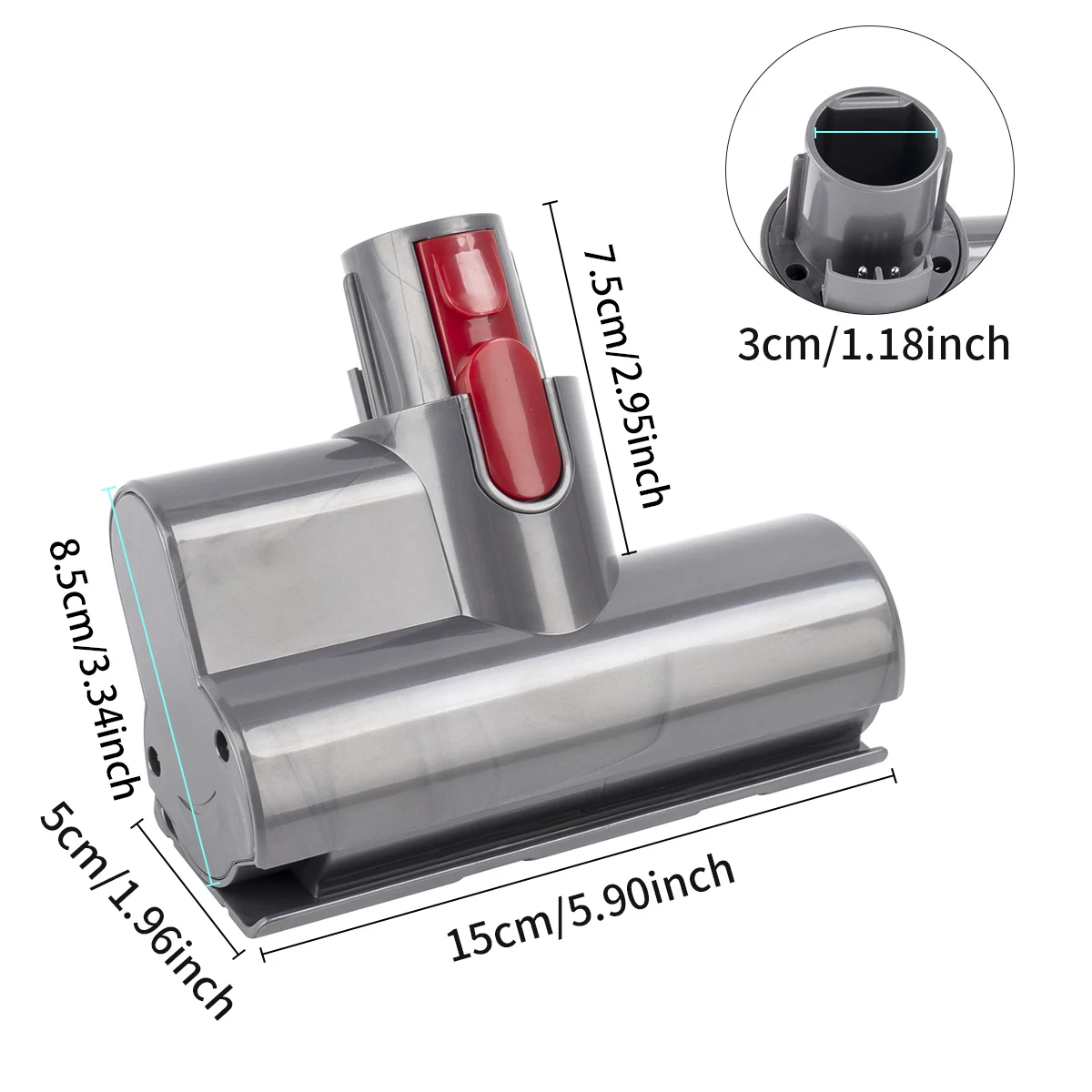 Mini Vacuum Head For Dyson V7 V8 V15 V10 V11 Cordless Vacuum Cleaner, Turbine Motorized Suction Nozzle, for Mattress Sofa Fabric