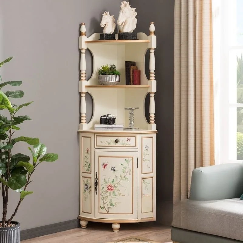 European Corner Cabinet Solid Wood American Rural Entrance