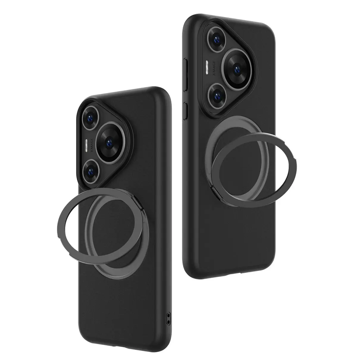 

Подходит для HUAWEI P70 Pro, чехол для мобильного телефона, ощущение кожи, 360, металлический кронштейн, защитный чехол, магнитное покрытие, прозрачный