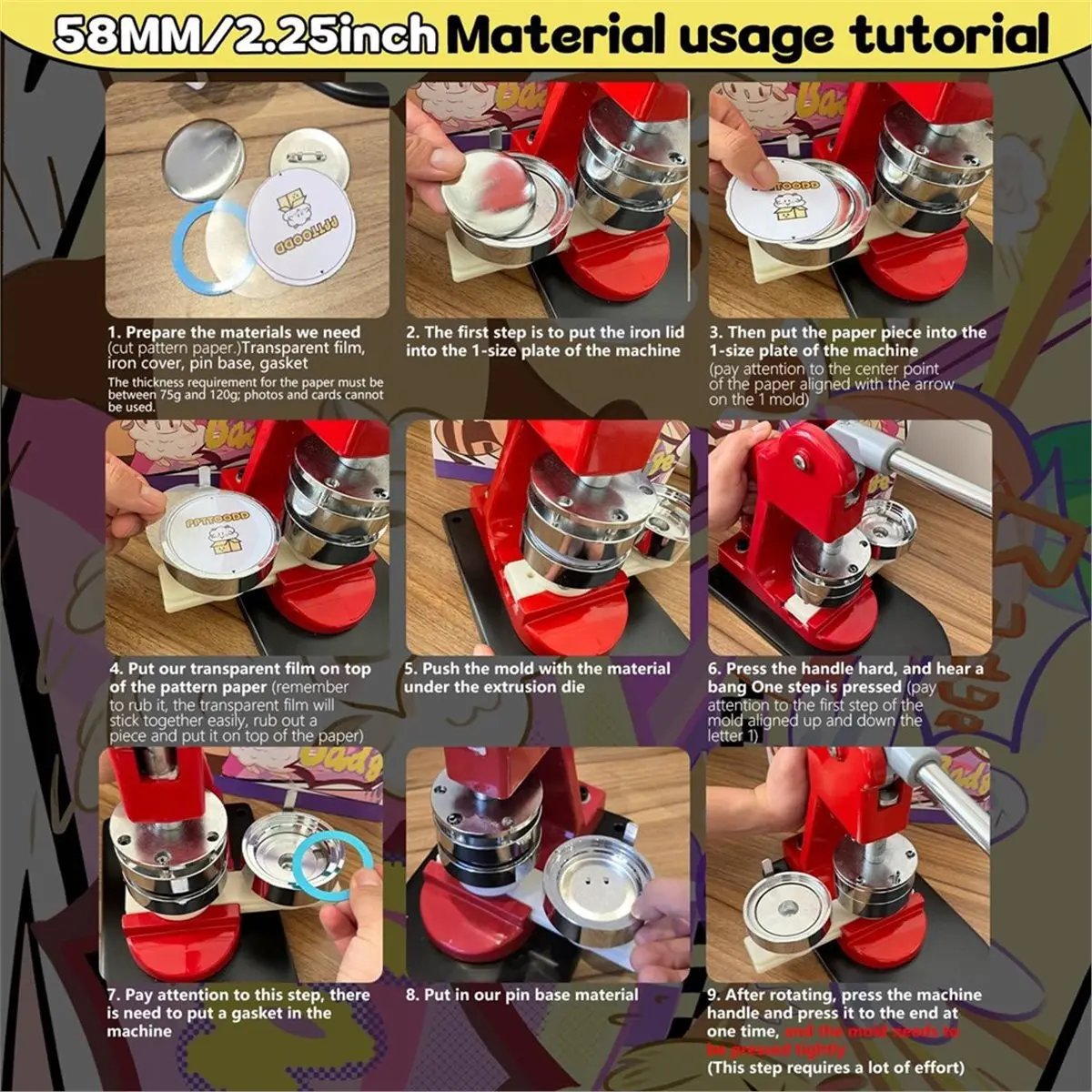 y65a-j~1-set-58mm-225-inch-button-making-supplies-for-your-round-button-maker-machine-clear-plastic-film-blank-paper