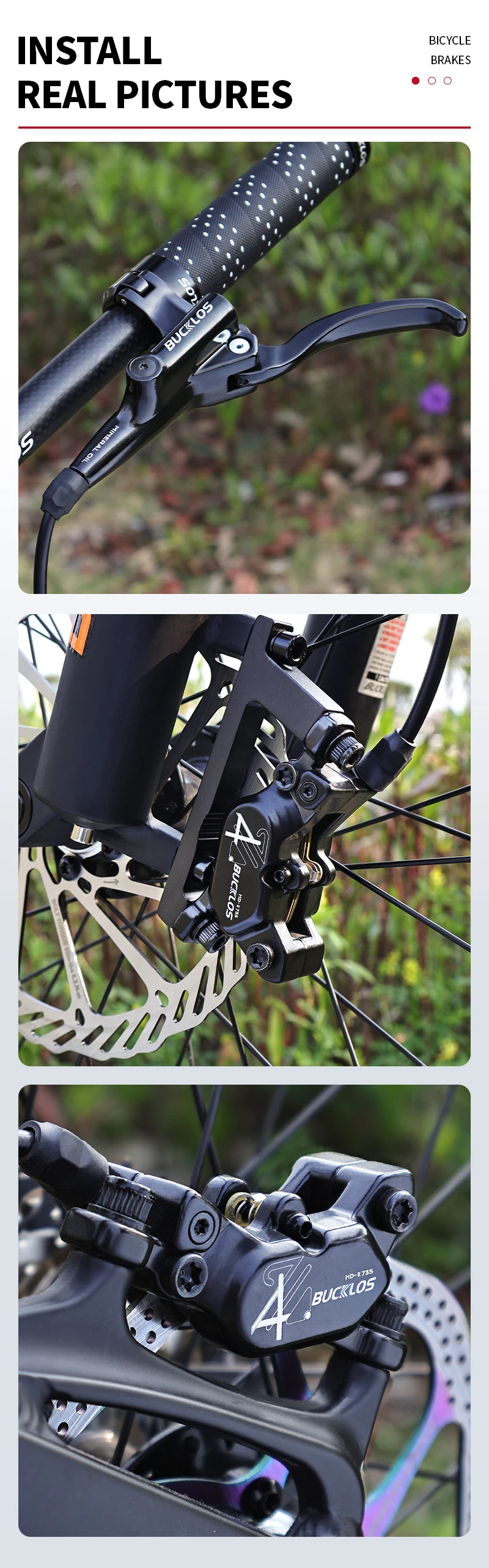 BUCKLOS 4-Kolben E-BIKE Power Off Bremssatz 1150 mm 1950 mm Roller Hydraulischer Bremssatz 160 mm Rotor Fahrrad Hydraulischer Bremssatz Teile – Detail 14