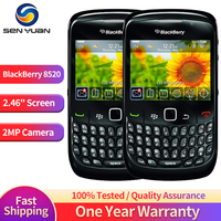 Original Blackberry Curve 8520 2G Mobile Phone 2.46'' 2.0MP QWERTY Keyboard WiFi Bluetooth 512MHz BlackBerry 8520 phone