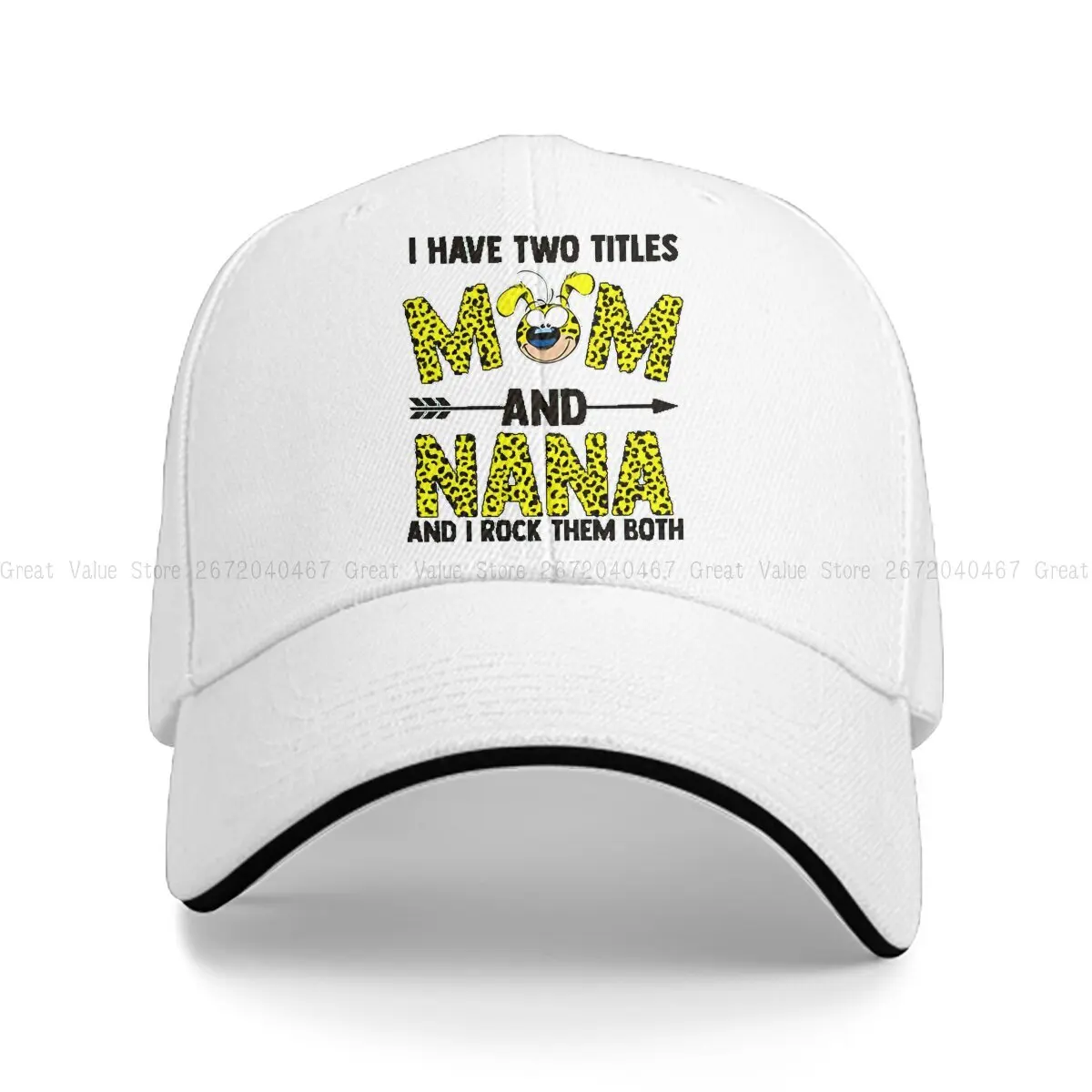 Pure Color Dad Hats I Have Two Titles Mom And Nana Men's Hat Sun Visor Baseball Caps Marsupilami Cartoon Peaked Cap