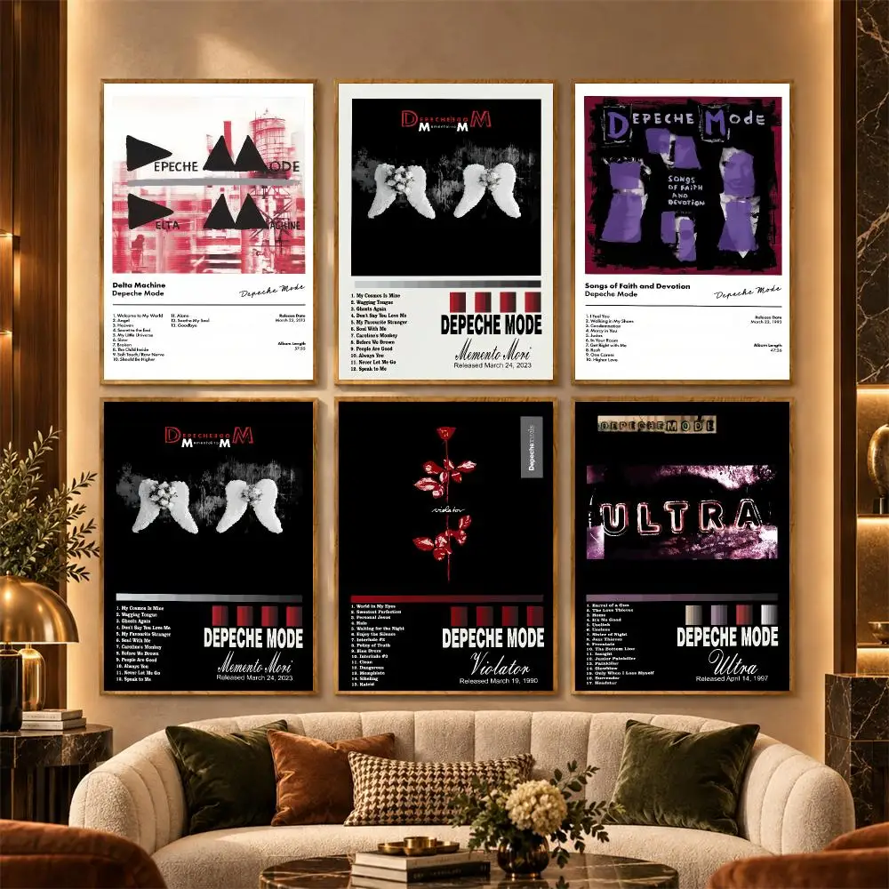 D-Depeche Mode Poster Stickers Painting Mural HD Wall Decals for Bedroom Living Room Home Self-Adhesive Decor Gift