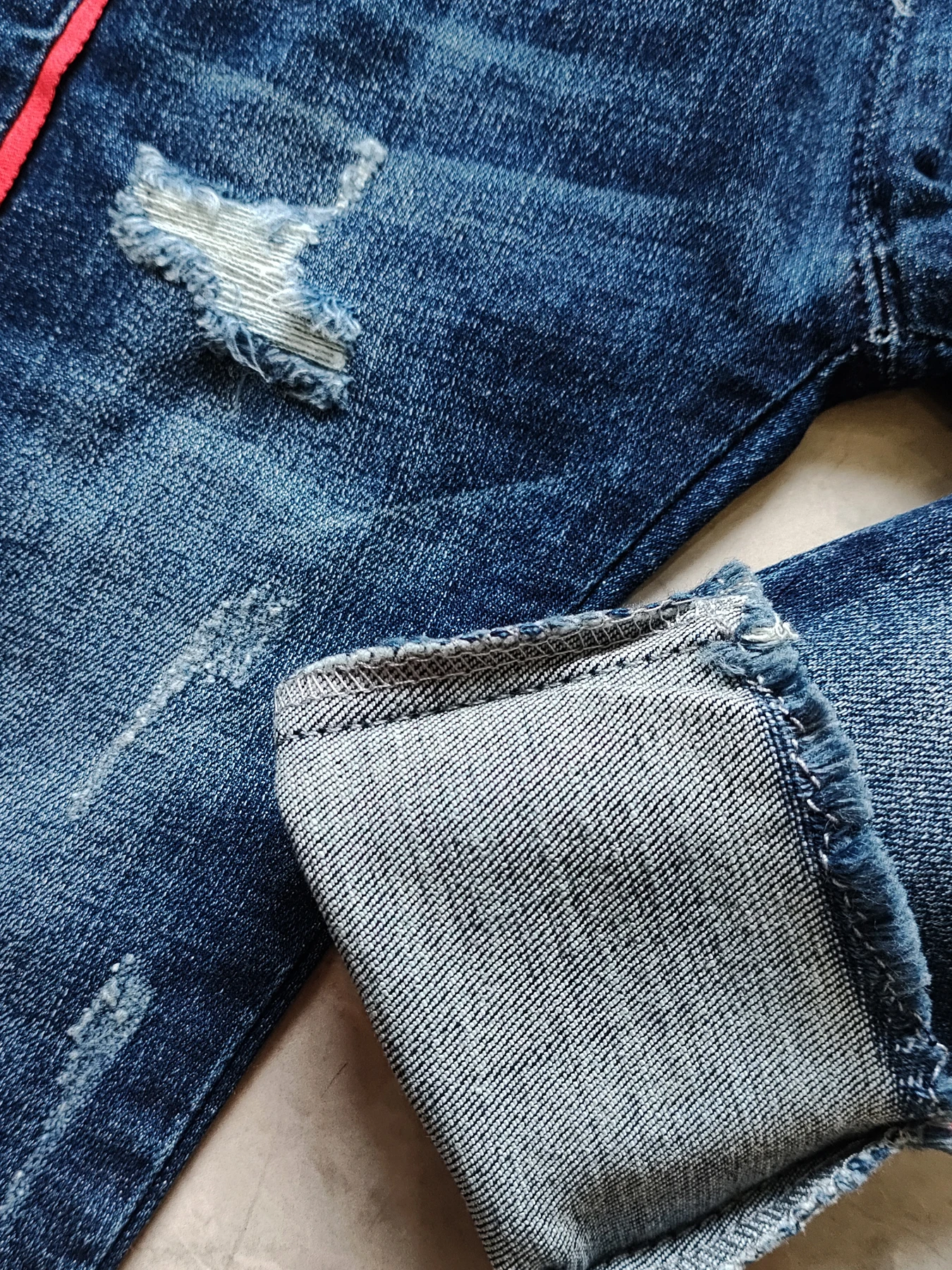 5127 12M-3Y kids jeans baby boys jeans navy blue soft denim elastic waist elastic waist