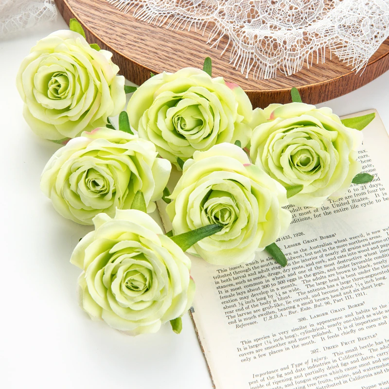 10 Stück Künstliche Blumen Weihnachtsdekoration für Zuhause Hochzeit Garten Rosenbogen DIY Party Kuchen Süßigkeitenbox Brautaccessoires Ausverkauf – Detail 4