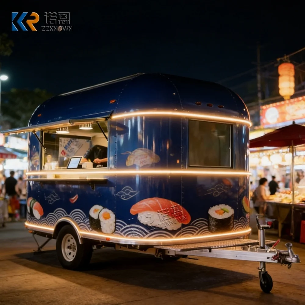 

Коммерческий передвижной фудтрак для уличной торговли с рабочей поверхностью из нержавеющей стали и системой вентиляции