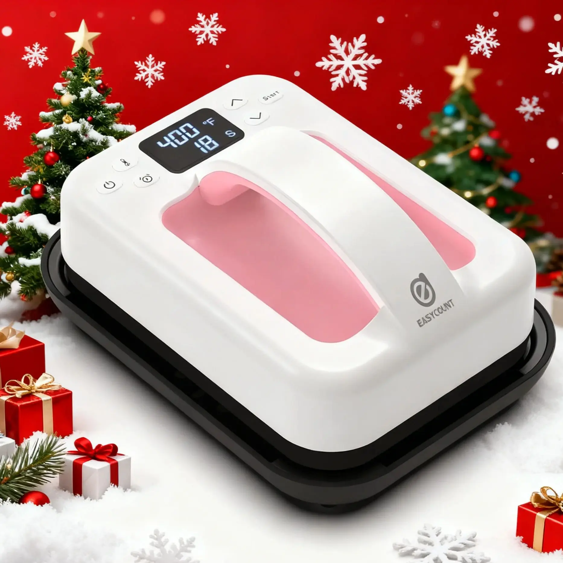 آلة الضغط الحراري الأوتوماتيكية باللون الوردي مقاس 7 × 5، HP6، مكبس التسامي السريع المحمول للقمصان، سهل الاستخدام للمبتدئين في الأعمال المنزلية