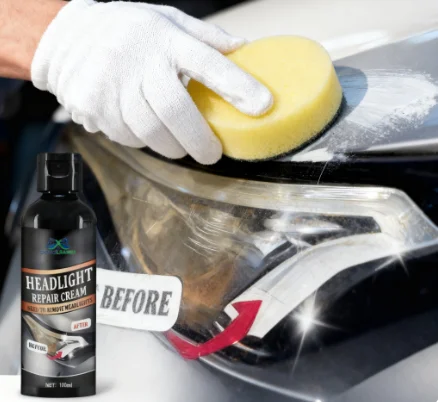 Professional car headlight repair paste - Easy-to-use car light maintenance kit, restore oxidized, yellowed, and blurry headligh