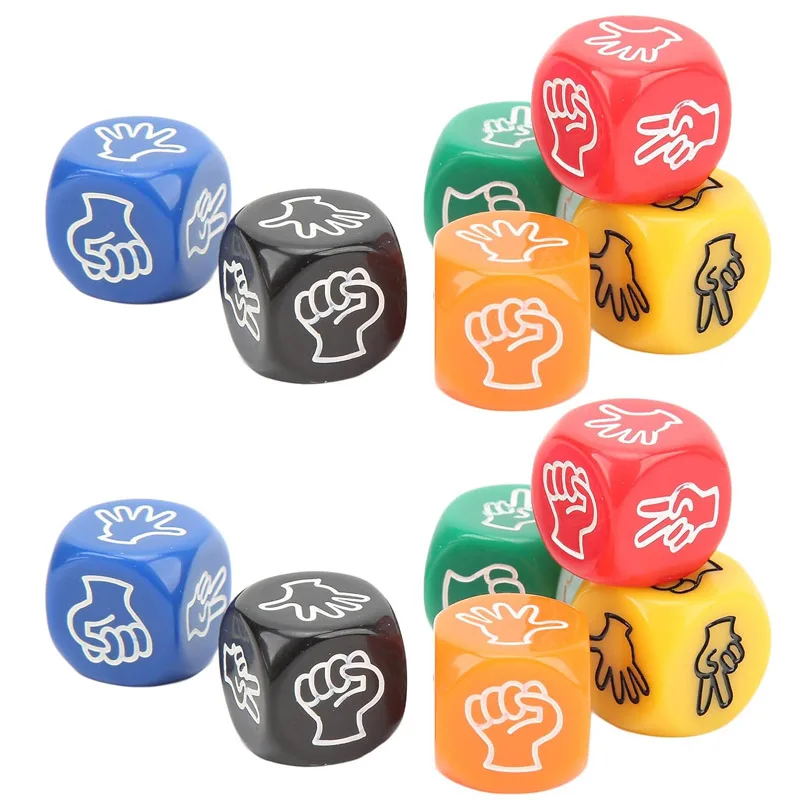 5PCS Finger Guessing Game Dice 20MM Rock Paper Scissors KTV Bar and Family Party Props Adults Teenager Novelty Toys Funny Gifts