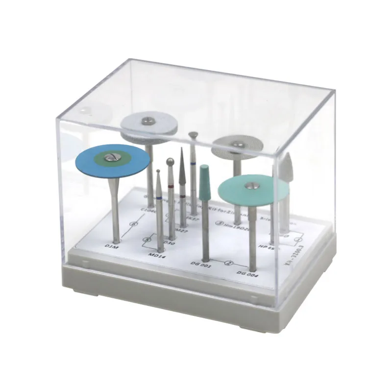 GREATLH 1set Dental Zirconia Grinding Polishing Kit HP Burs Teeth Polisher for Dental Handpiece Dental Instrument Kit