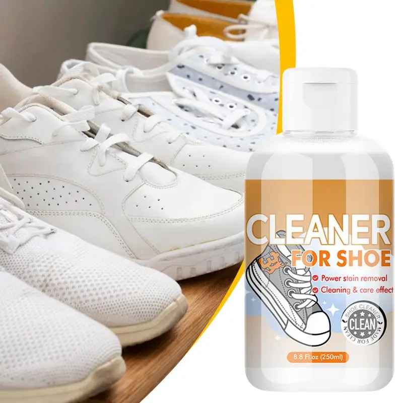 White Shoe Cleaner Agent 250ml Cleaning Agent For High Heels Multifunctional Shoe Cleaner For Leather Canvas Fabric Tennis