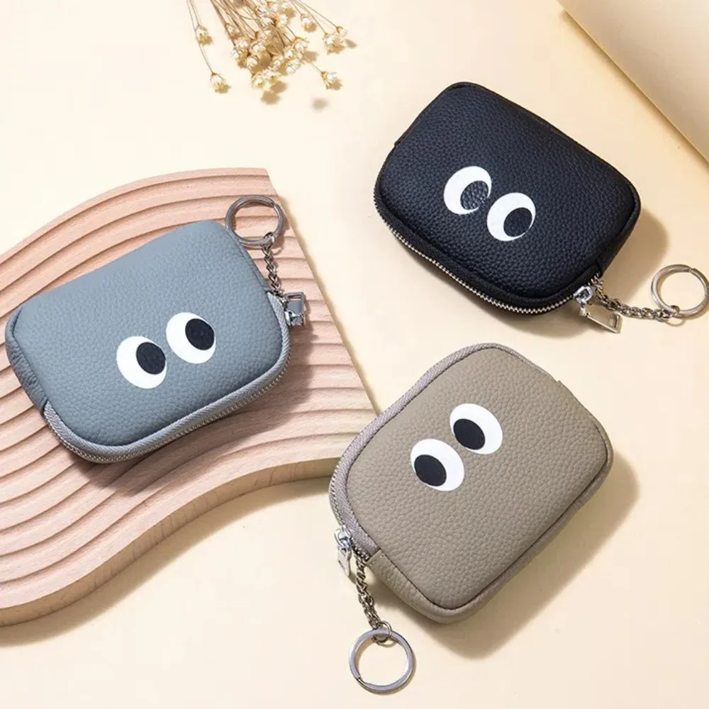 New Genuine Leather Wallet Bag Zipper Multicolor Hand Coin Purse Cute Cartoon Lipstick Earphone Pouch