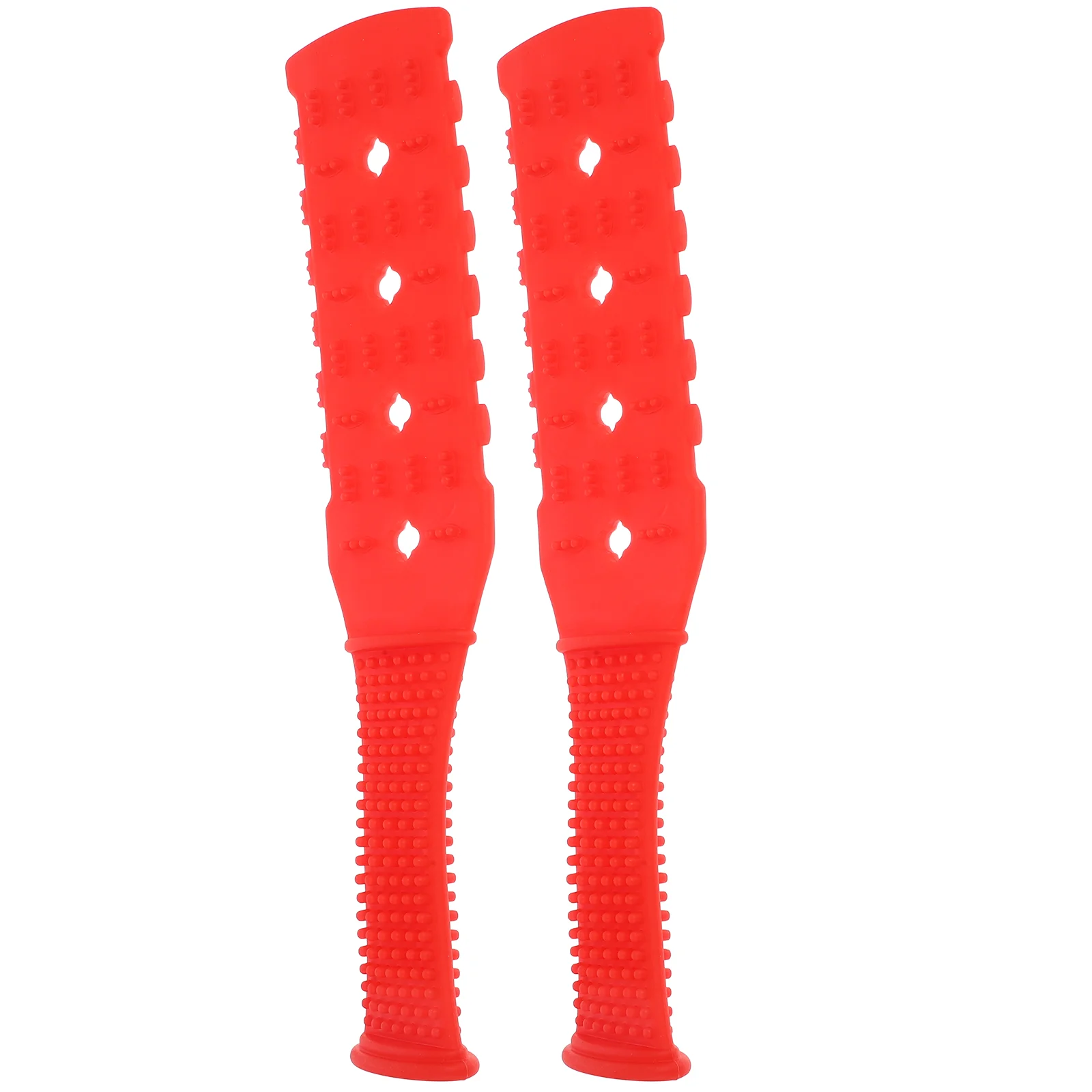 2pcs Lengthened Four Holes Body Meridian Massage Stick Portable Clap Stick for Shoulder Back Red Promotes Blood