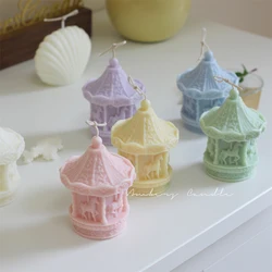 Amusement Park Carousel Scented Candles Handmade Soy Wax Aromatherapy Ornaments Birthday Gift Home Wedding Party Decoration