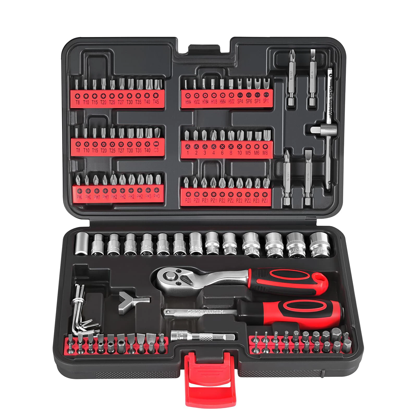 130PCS Mini Ratchet Set 1/4 Inch Socket Set Screwdriver Bits 72-Tooth Ratchet  S2 Steel Bits