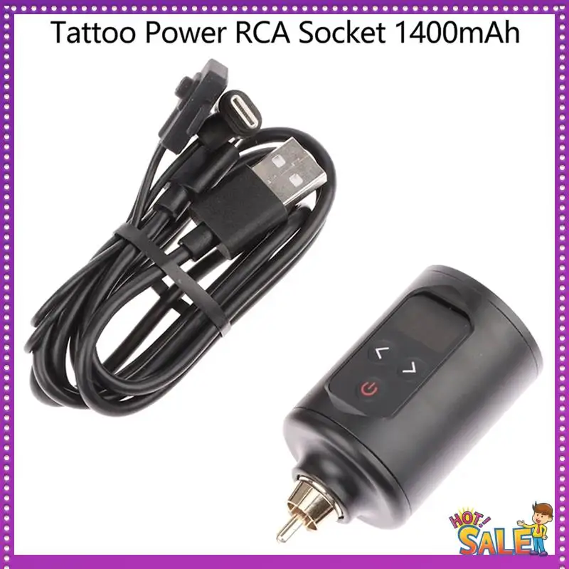 

AA87 Wireless Tattoo Power Tattoo Power Supply RCA Socket 1400MA Portable Rechargeable Battery