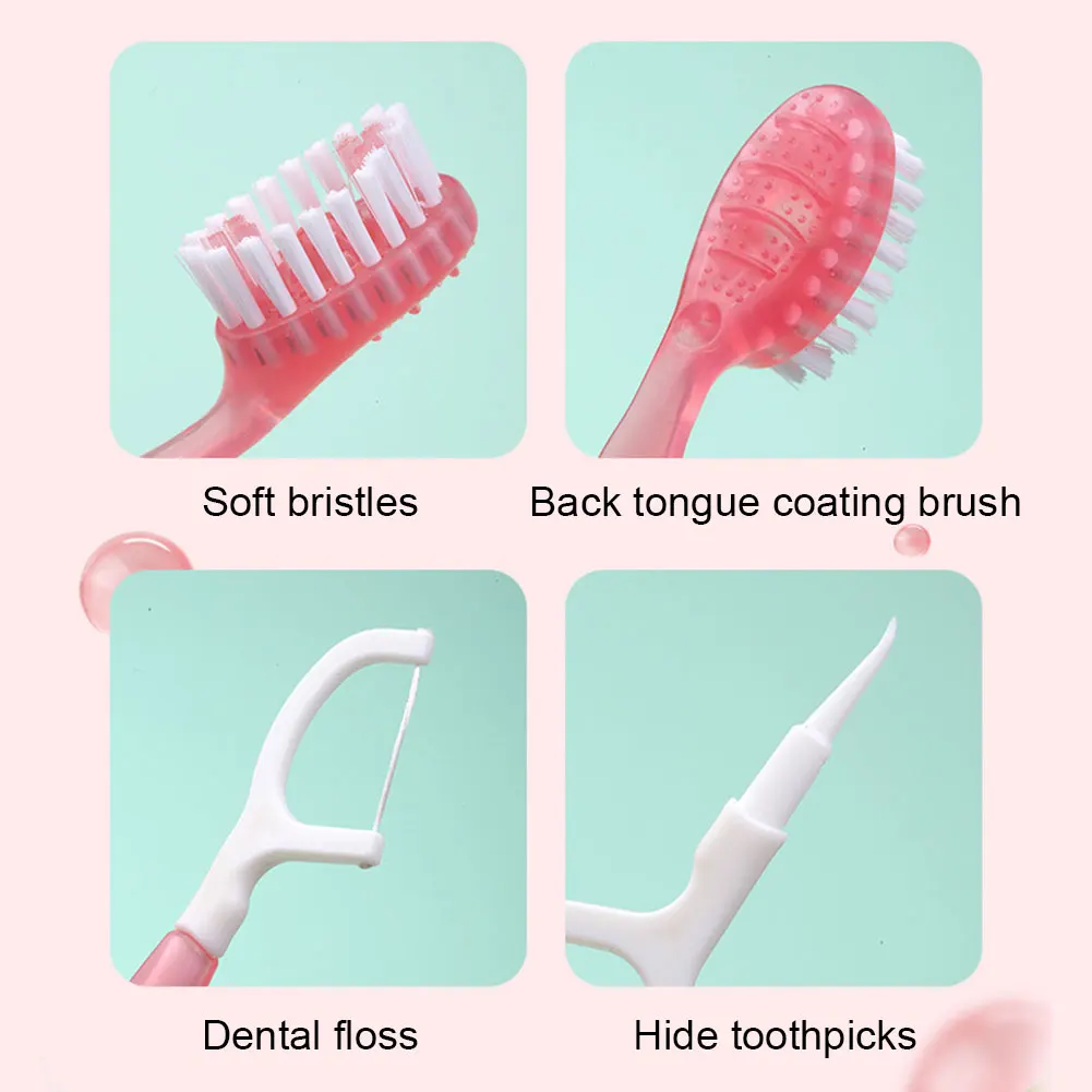 فرشاة أسنان 5 في 1 وفرشاة أسنان صغيرة مع معجون أسنان الكل في واحد للعناية بالفم أثناء التنقل #6