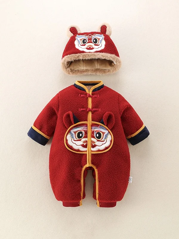 Thiened Fce Winteroutfit voor pasgeboren baby's Overalls Hoge taille Lange broek Woon-werkverkeer Sle Polyestervezel Winter Nieuwjaar...