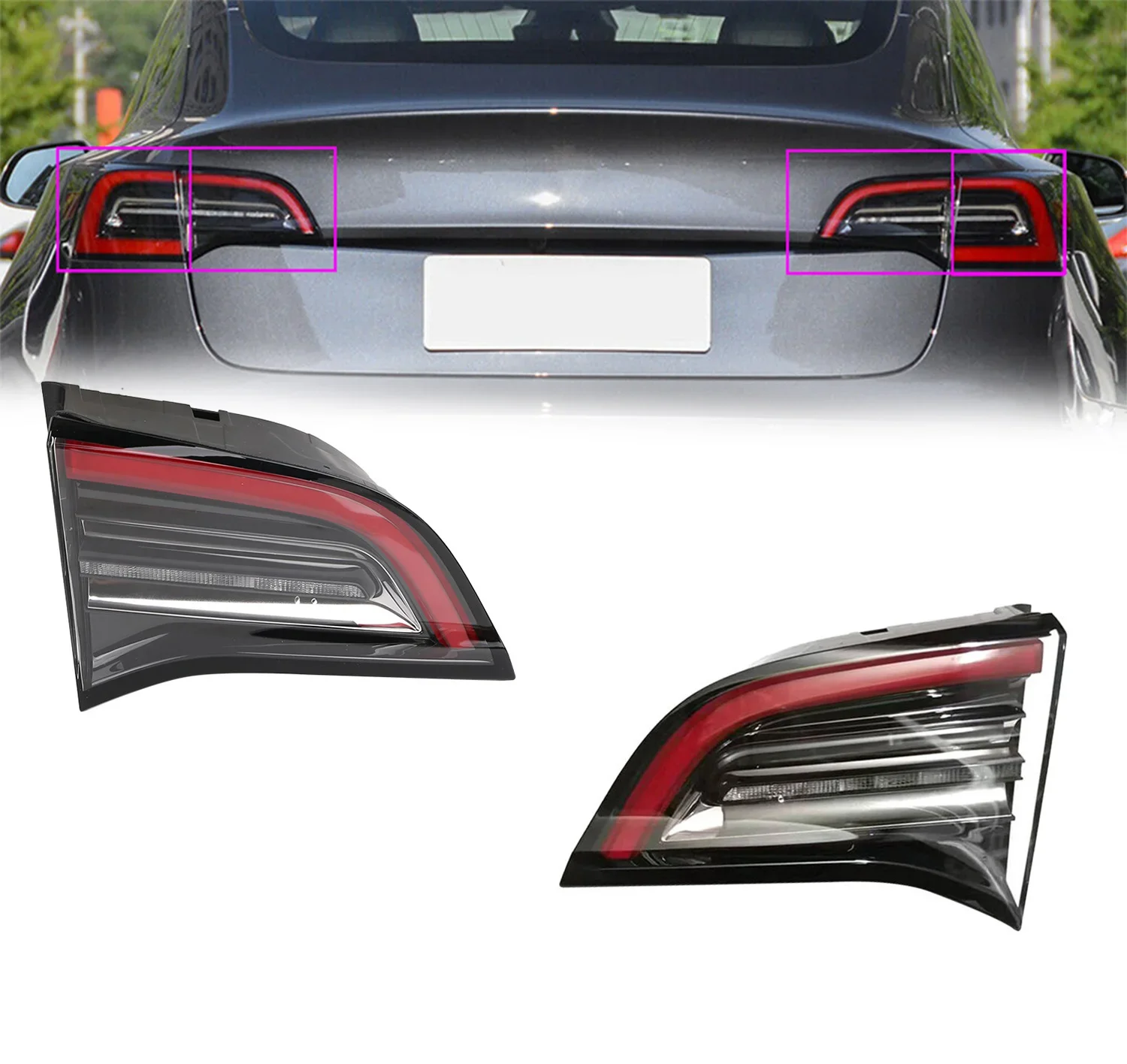 1502088-00-B 1502089-00-B E-marked Car Rear Inner Taillight Taillamp Tail Lamp Light for T esla Model 3 Y 2020 2021 2022 2023