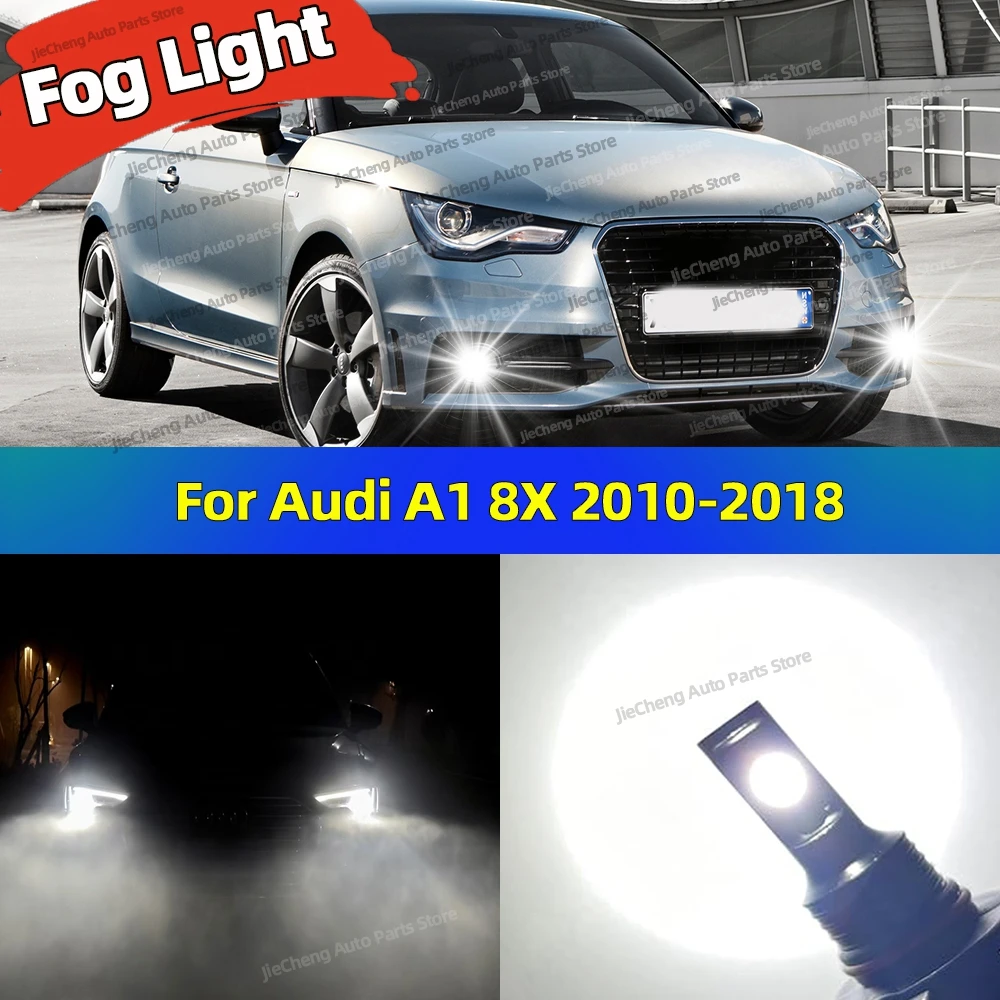 2x LED Front Fog Light Bulb 6000K Lamp 3570 CSP Chip High Bright For Audi A1 8X 2010 2011 2012 2013 2014 2015 2016 2017 2018