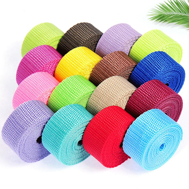 

20M Nylon Webbing Roll By Meters 20/25/32/38mm 1.1mm Thick Polyester Ribbon Strap for Safety Belt Sling Sewing Bias Accessories