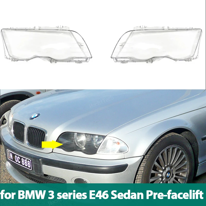 Obudowa samochodu Przednie reflektory Osłona obiektywu Szklana osłona lampy Do BMW E46 4-drzwiowej serii 3 1998-2001 63136902766 , 63126902754