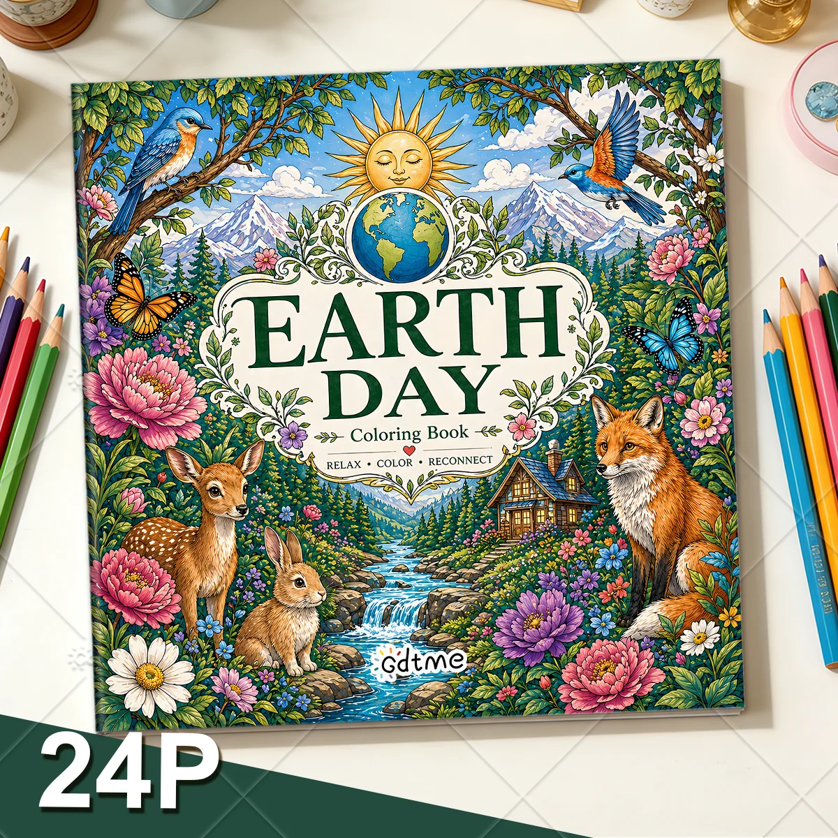 Earth Day Coloring Book For Adults And Teen Featuring Cute Cozy Daily Activities For Relaxation (Cozy Spaces Coloring)