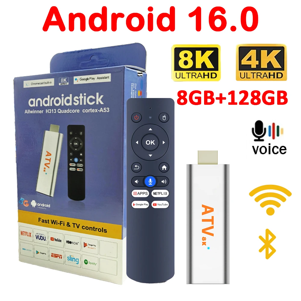 

Мини-ТВ-приставка Q15 Android 16 Allwinner H313 Quad Core 8 ГБ 128 ГБ с поддержкой 8K, быстрый медиаплеер, Wi-Fi 4G/5G, HDR10+, голосовой пульт, BT5.4