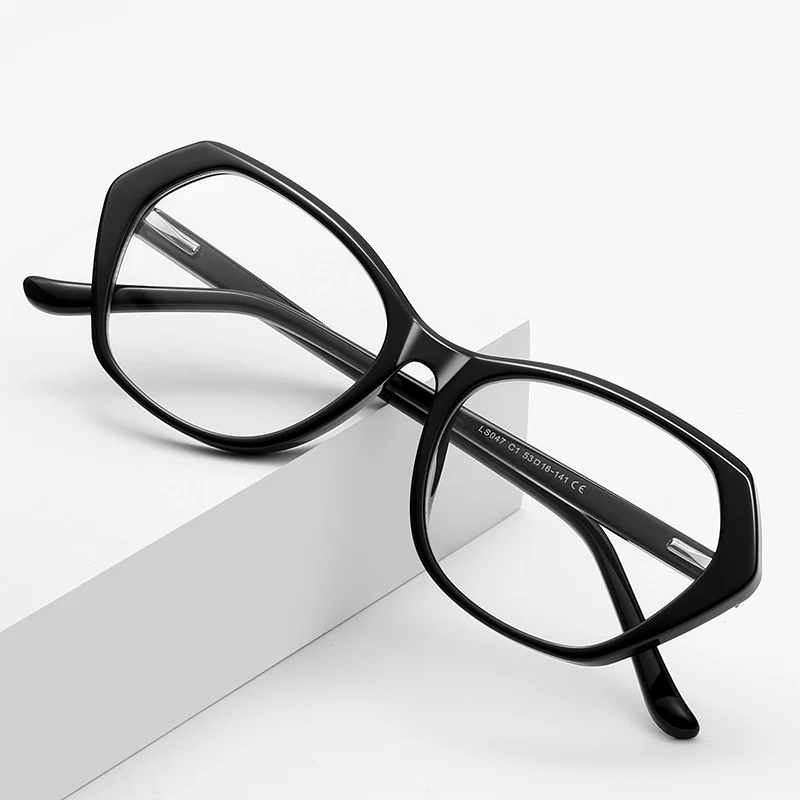 Modische Polyeder-Anti-Blaulicht-Brille, TR-Rahmen, Federscharniere, rutschfeste, ultraleichte, hochwertige optische Augenschutzbrille
