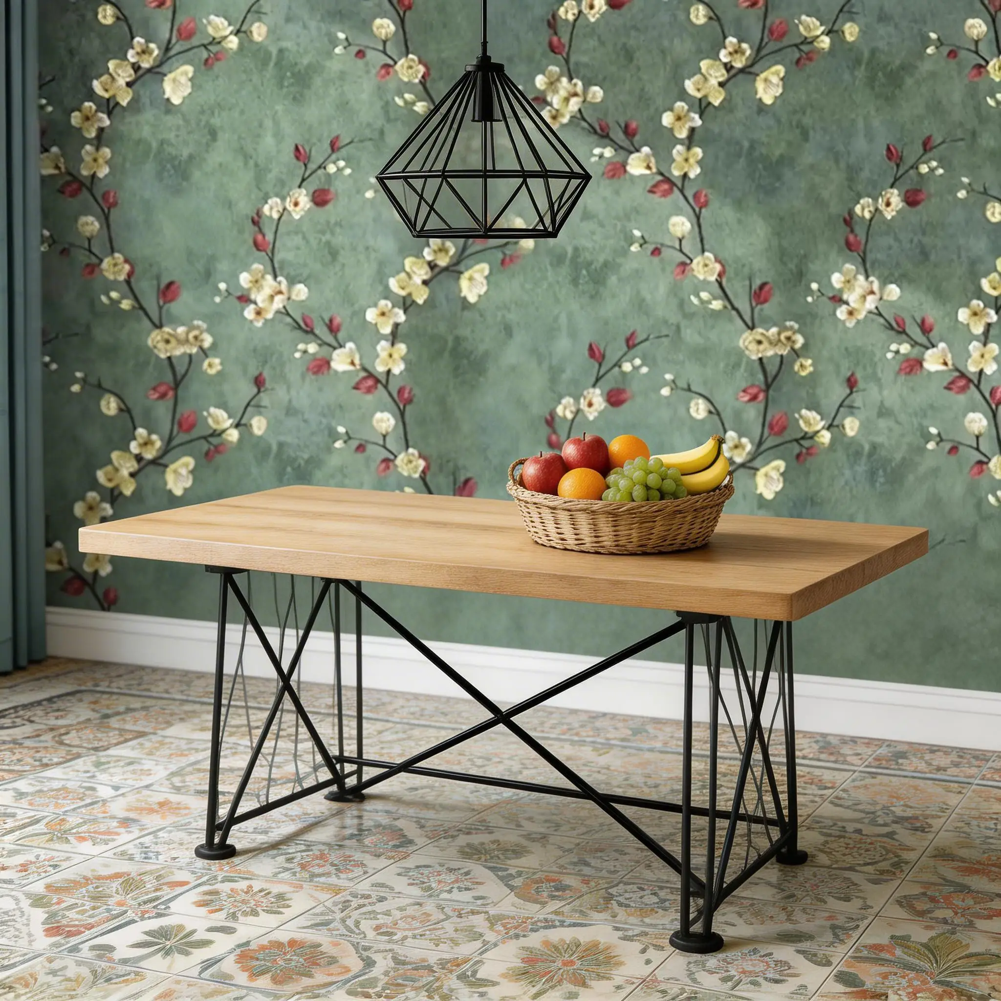Floral Peel And Stick Wallpapers Green Self Adhesive Removable Waterproof Contact Paper Wallpaper for Home Bedroom Decoration