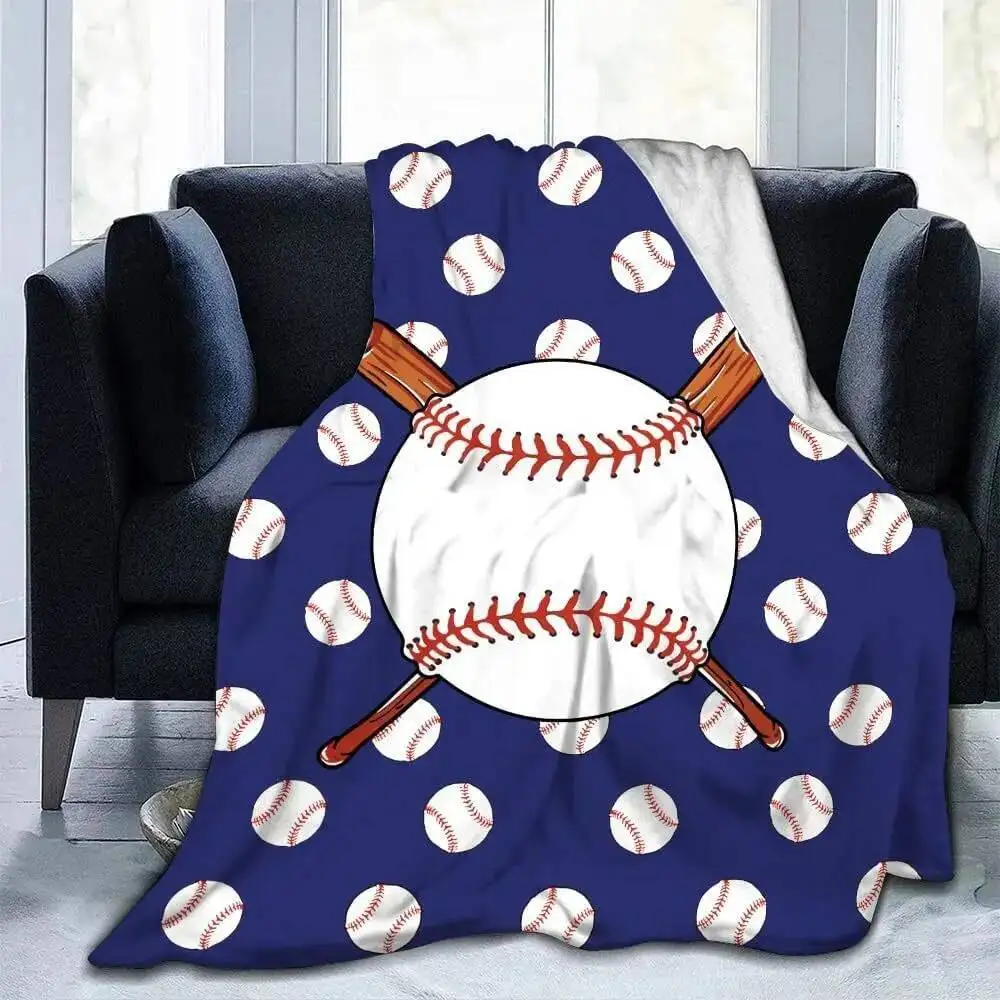 

Soft Softball Blanket Girl's Softball Gift Comfortable Flannel Baseball Blanket, Children's Christmas Birthday Gift