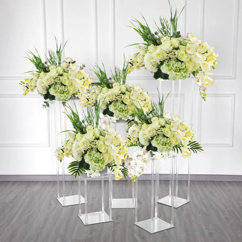 

Clear Acrylic Flower Vase, Table Centerpiece, Floral Stand, Wedding Decoration, Vintage Columns, Marriage, 2Pcs, 5 Pcs, 12Pcs