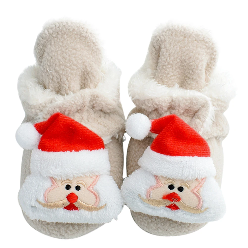 

Coral Fleece Warm Baby Shoes Christmas Infant Anti Slip Toddler Socks Soft Comfort Newborn Booties Lightweight