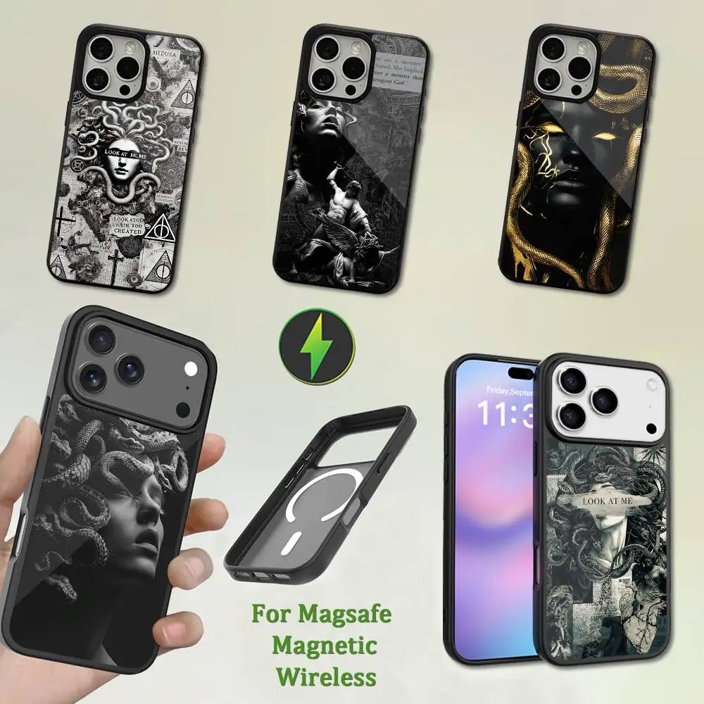 

Mythology Art Medusa Greek Phone Case For iPhone 13,12,11,16,15,17,14,Pro,Max,Plus,Mini, With Magsafe,Magnetic Wireless Charging