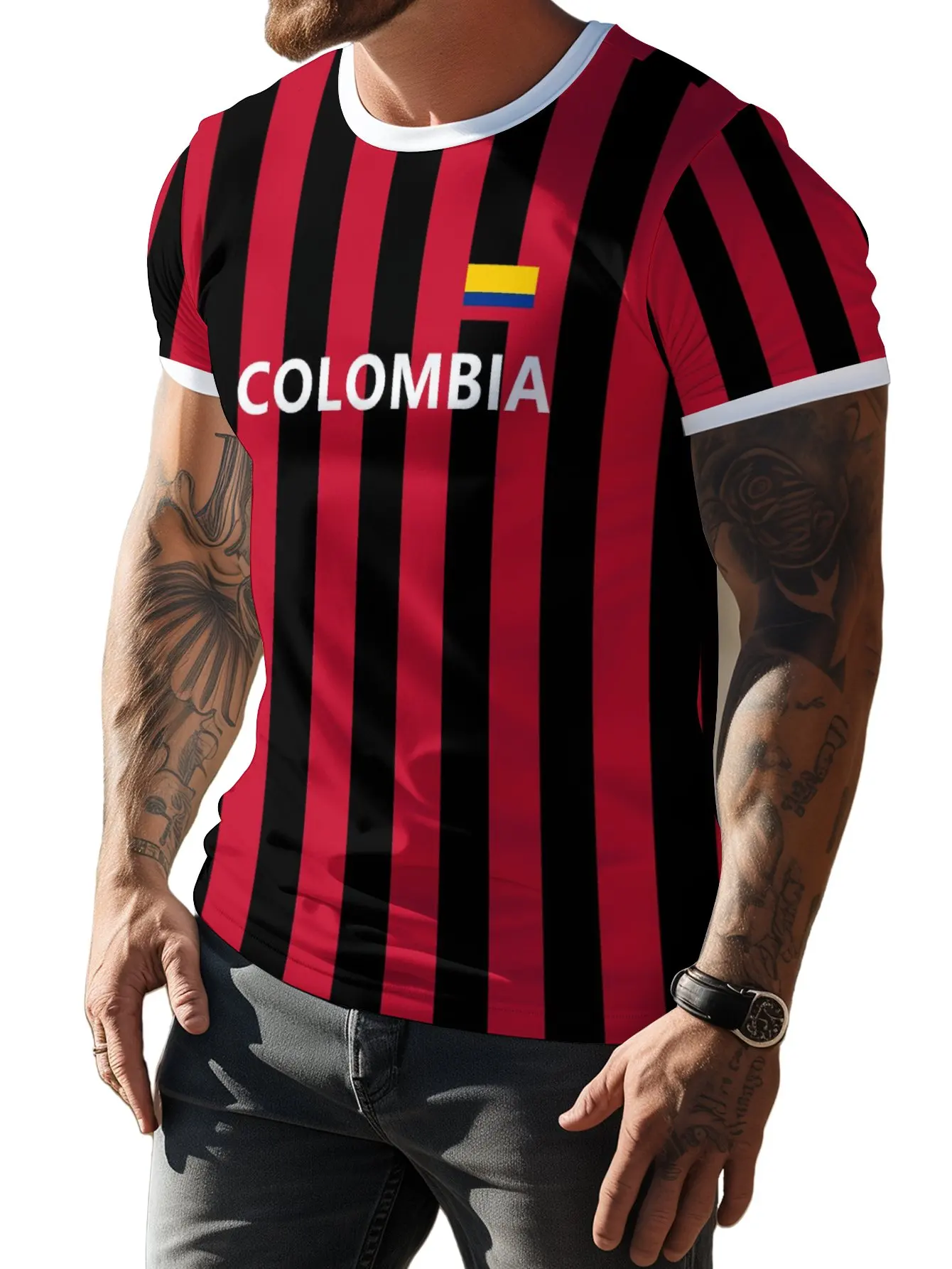 Colombia Soccer Football Jersey Sport Men's T-shirt 2024 Short Sleeve Oversized Clothing Graphic Casual Fashion Tops T Shirt