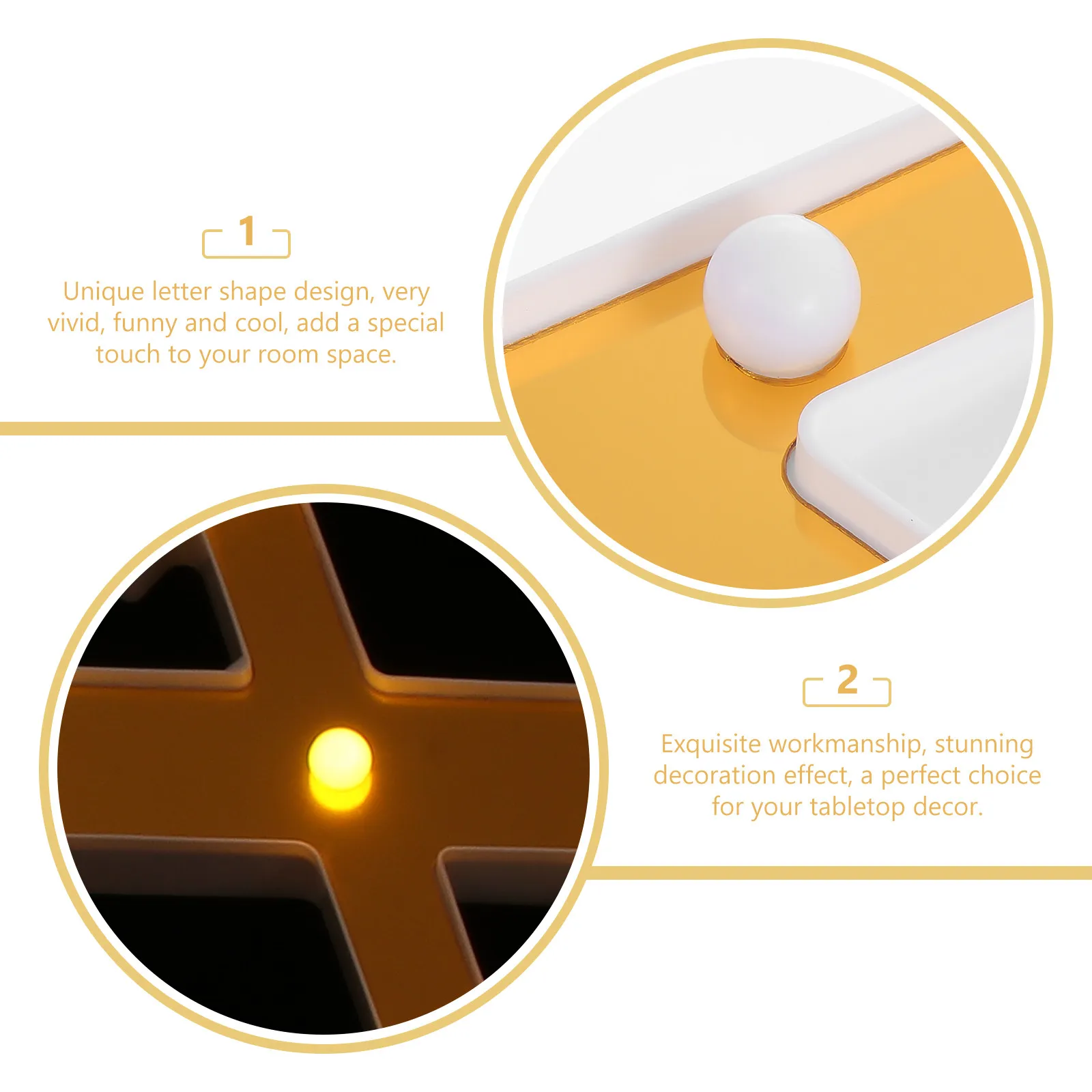 4Pcs LED Letter Light Night Lamp Bedroom Living Room Party Supply Xmas Holiday Romantic Atmosphere Decoration Night Light