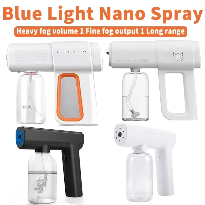 280ML Nano Kék szín ligh Fecskendő Fodrász Szikratávirát aftershave steamer USB Elektromos szp Fertőtlenítés pisztoly számára kerti atomizer szerszámok