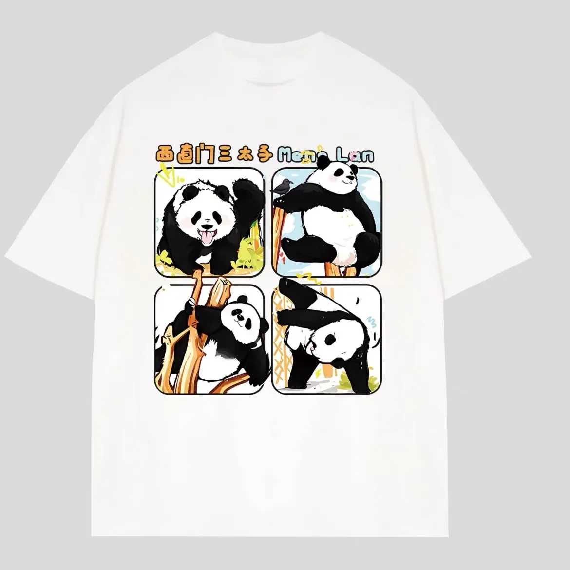 New Kawaii Giant Panda Graphic T Shirt Cute Print Women T-shirt Female Summer streetwear Ladies Street Fashion Y2k Clothing Tops