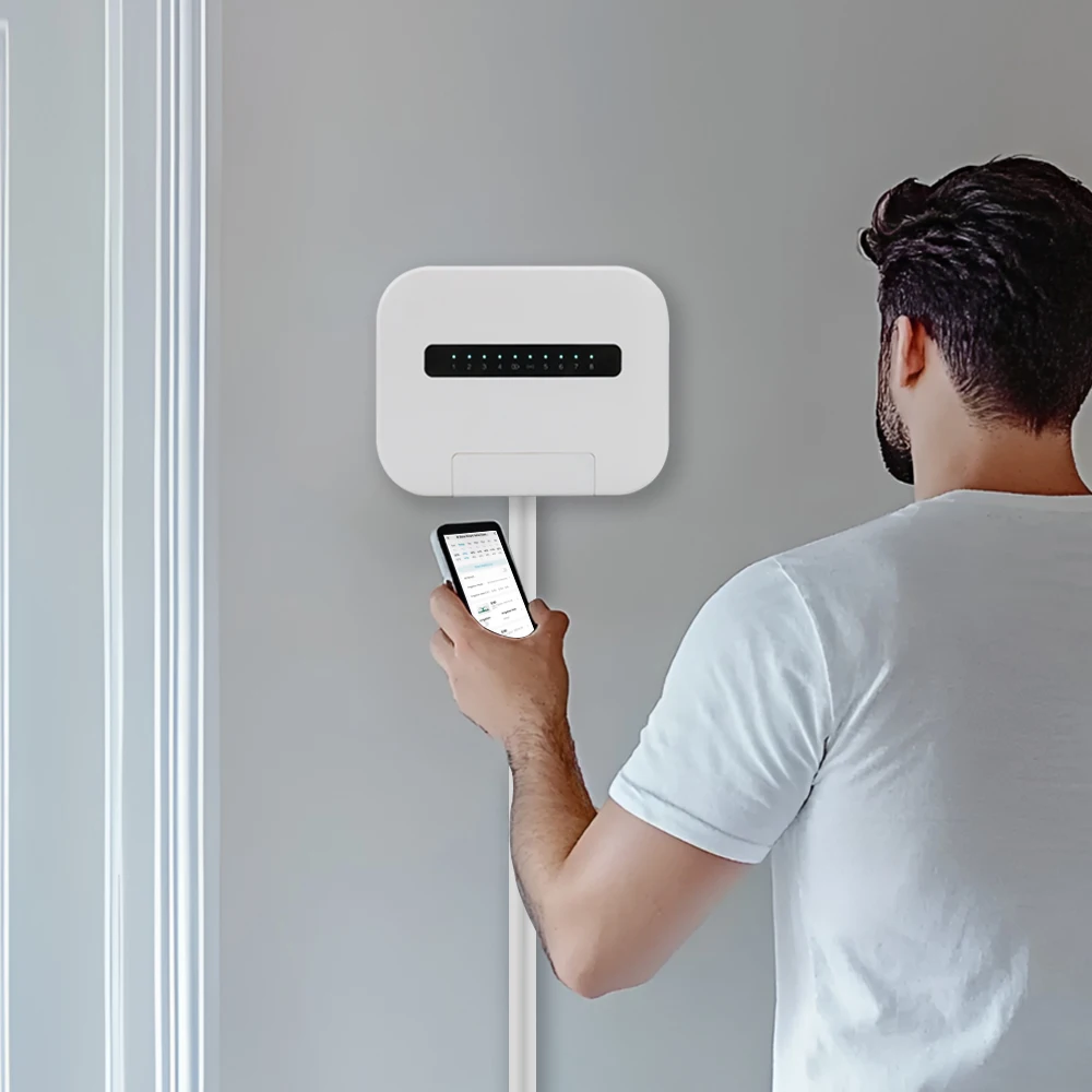 8 محطات واي فاي وحدة تحكم الرش الذكية الداخلية ونظام الري صمام الملف اللولبي التحكم عن بعد عن طريق الهاتف يعمل مع اليكسا