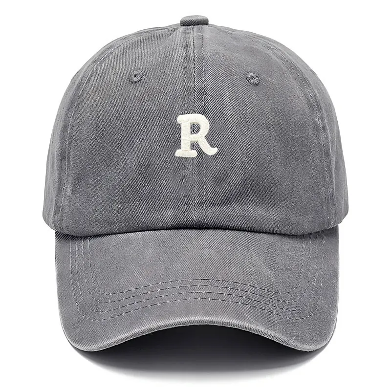 

Vintage Washed Cotton Baseball Cap For Men Women Letter R Embroidery Unisex Soft Gorra Casquette Hip Hop Trucker Hats Streetwear