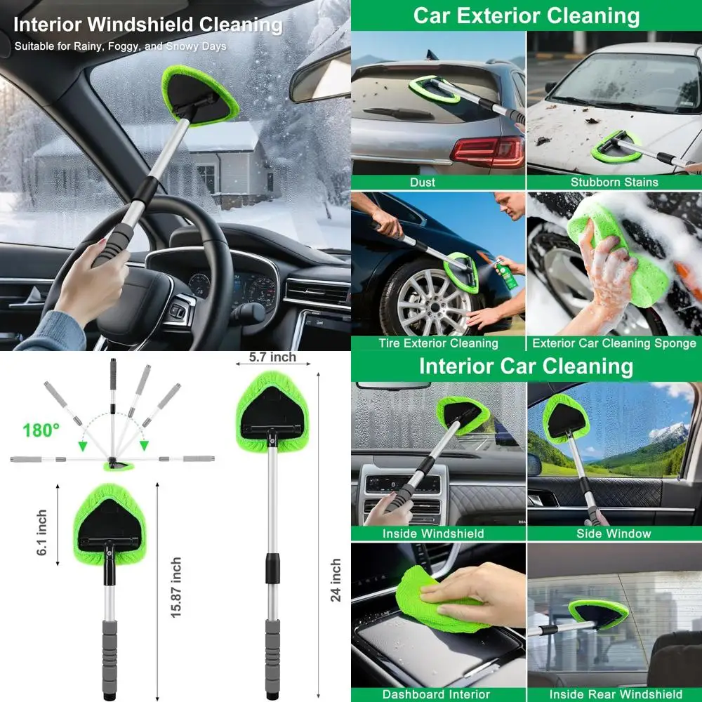 

XINDELL 24-inch Windshield Cleaner Tool – Upgrade Large Head Car Interior&Exterior Window Cleaning Kit with Extendable Handle &