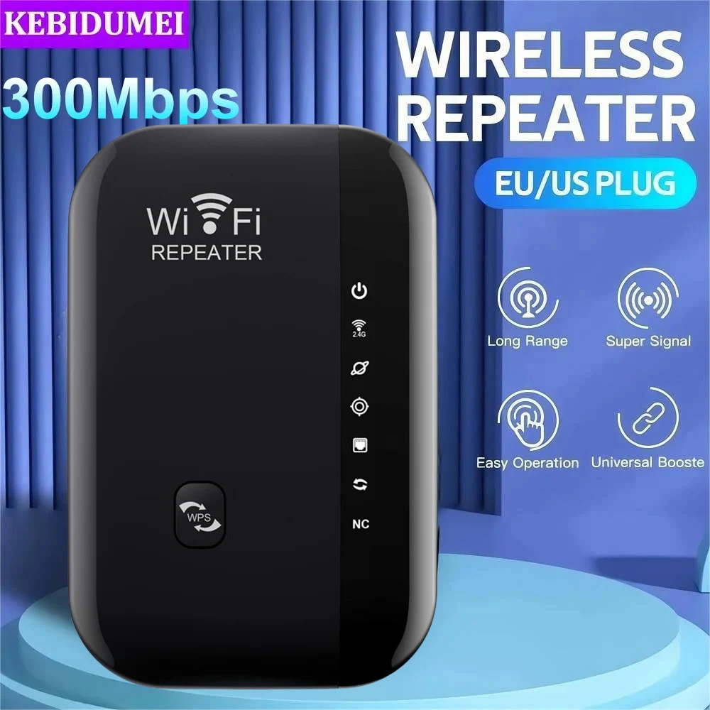 Repetidor WIFI inalámbrico de 300Mbps, amplificador de señal WiFi, amplificador de red para el hogar, enrutador WPS