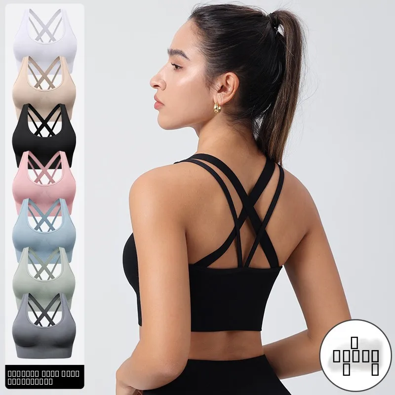 

Спортивный бюстгальтер для йоги Cross Ba Fitn o Absorption Qui Dry Vest Sle Нижнее белье Бюстгальтер большого размера Дышащий влажный ng