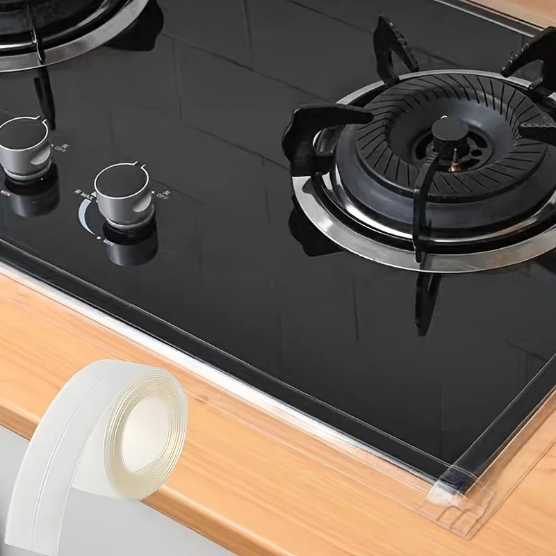1-teiliges wasserdichtes PVC-Dichtungsband für Küche und Bad – transparent, geeignet für Füllstreifen in Spüle, Toilette und Badewannenecke – Detail 5