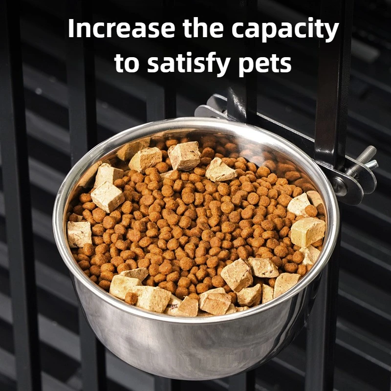 

Миска для домашних животных из нержавеющей стали, медленная кормушка, двойная винтовая подставка, миска для собак, подвесная портативная фиксированная миска для кошек и собак, принадлежности для домашних животных