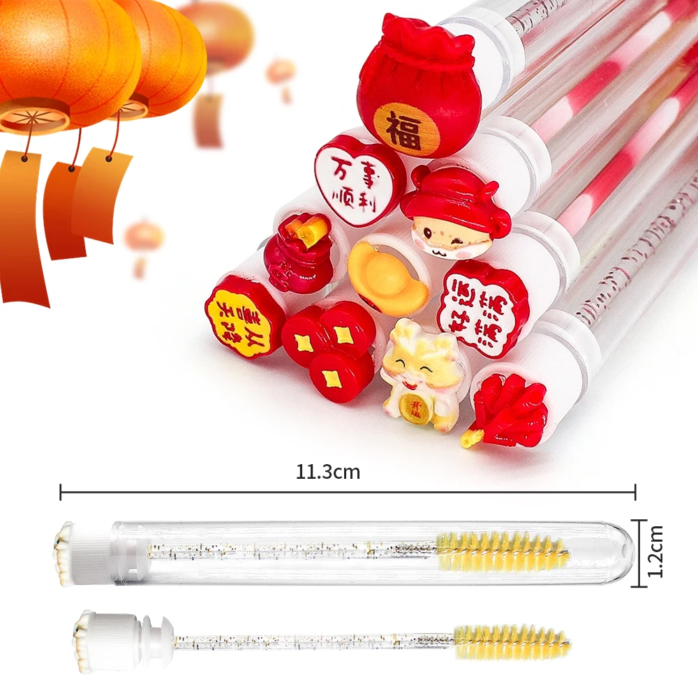 10/50pcs Riutilizzabile Capodanno Spazzola Per Ciglia Tubo Falso Mascara Bacchette a prova di Polvere Pennello Per Sopracciglia Contenitore Estensione Delle Ciglia Strumento di Trucco