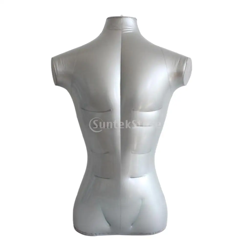 71cm Inflatable Adult Mannequin Male Bust T-shirt Tops Dummy Display Holder Plastic Adult Mannequin Bust Clothes Display Rack