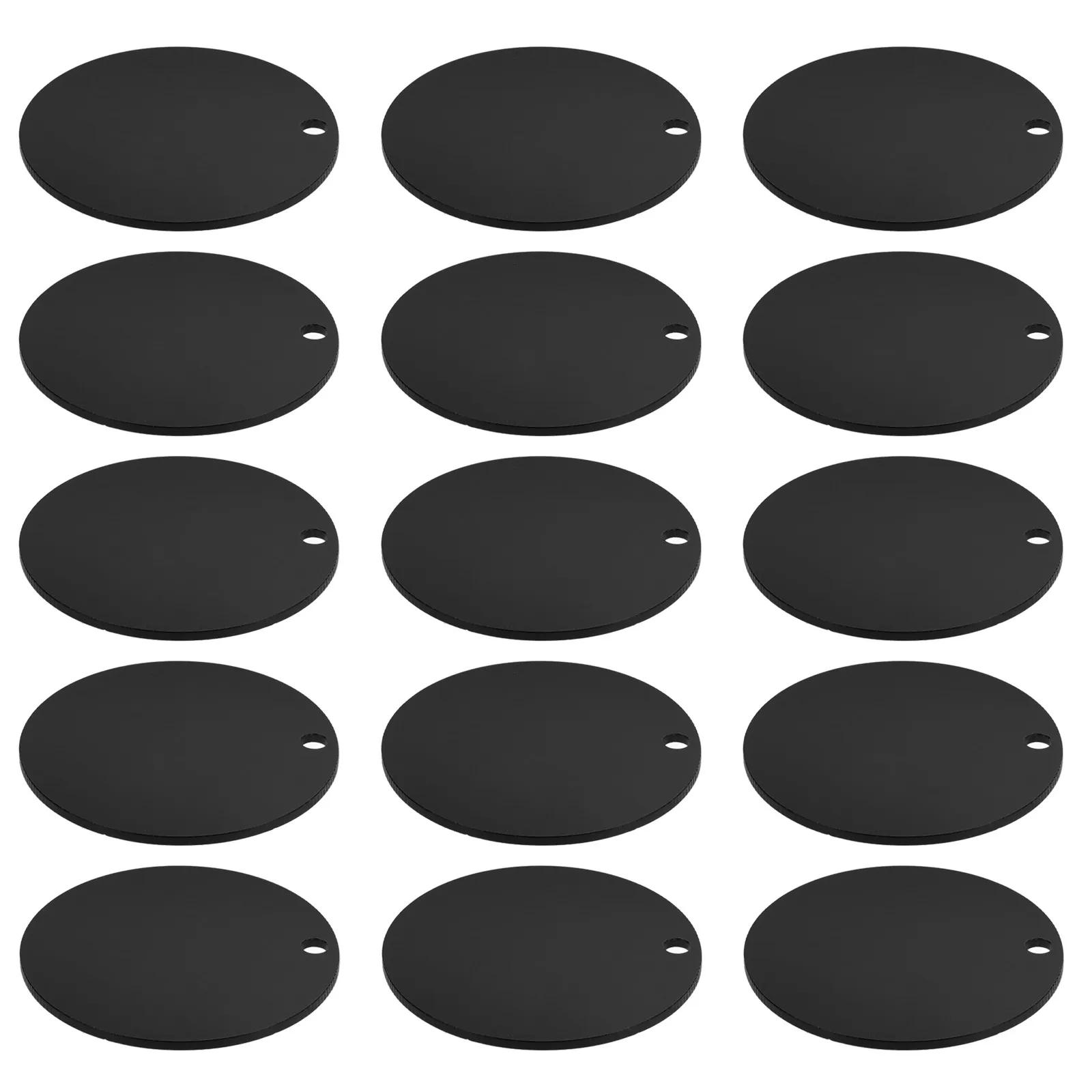 30Pcs Acrylic Sleek Black Acrylic Blank Tags For For Jewelry Making For Christmas Crafts Rounds Keychain Supplies
