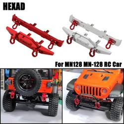 MN128 Metal Aluminum Alloy Front Bumper and Rear Bumper With Trailer Buckle For MN128 MN-128 RC Car Upgrade Parts